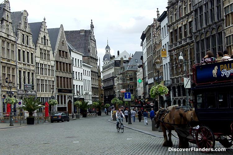 View over part of the Grand Market of Antwerp