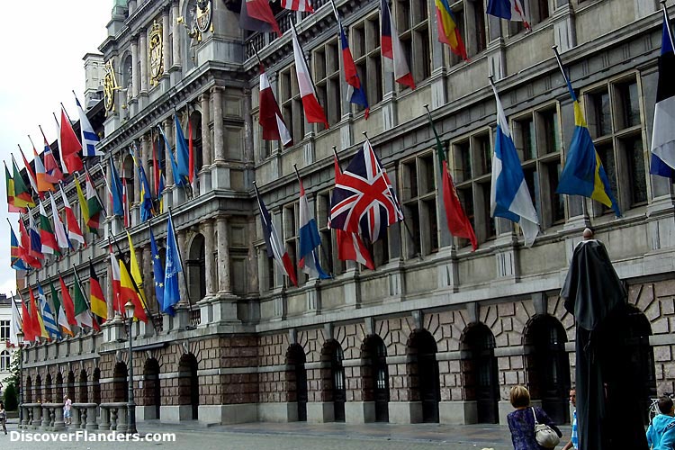 Antwerp : Facade of the Town Hall on the Grand Market