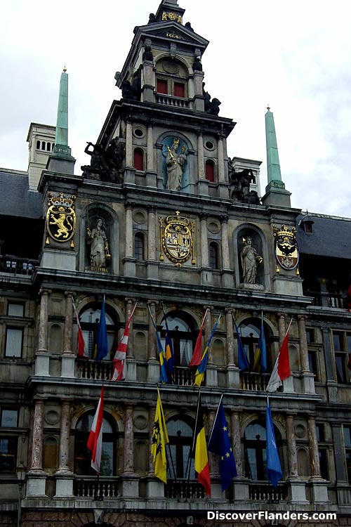 Front view of the Town Hall of Antwerp