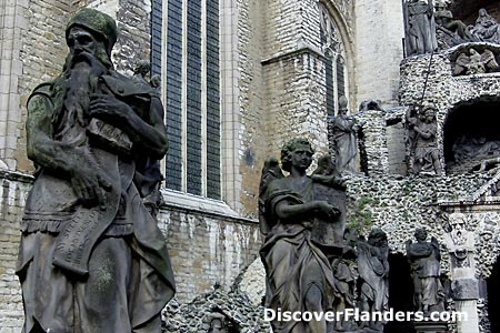 Calvary of rock statues, outside Church of Saint Paul, Antwerp.