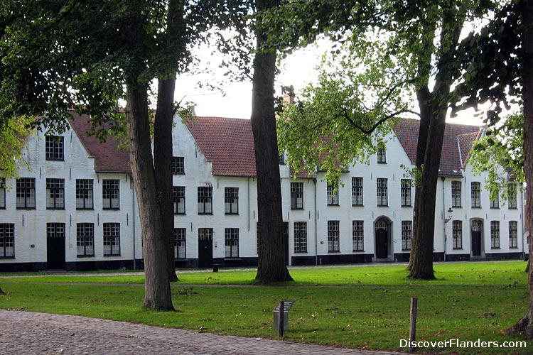 Inside the Beguinage of Bruges. 