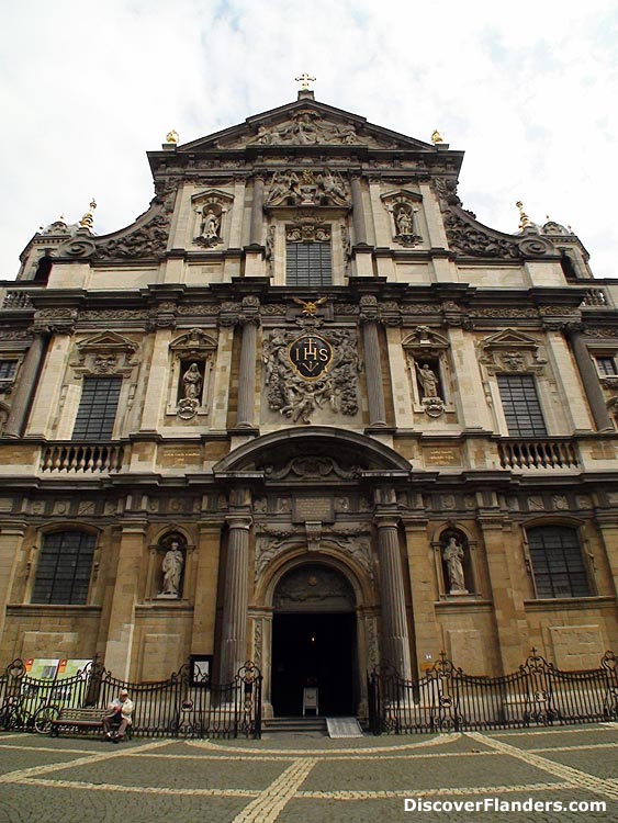 Facade of Saint Charles Borromeo's Church in Antwerp