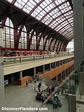 Iron and glass trainshed at Antwerp Central