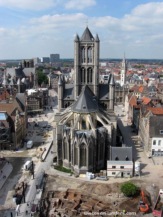 Saint Nicholas' Church, as viewed from the Belfry. 