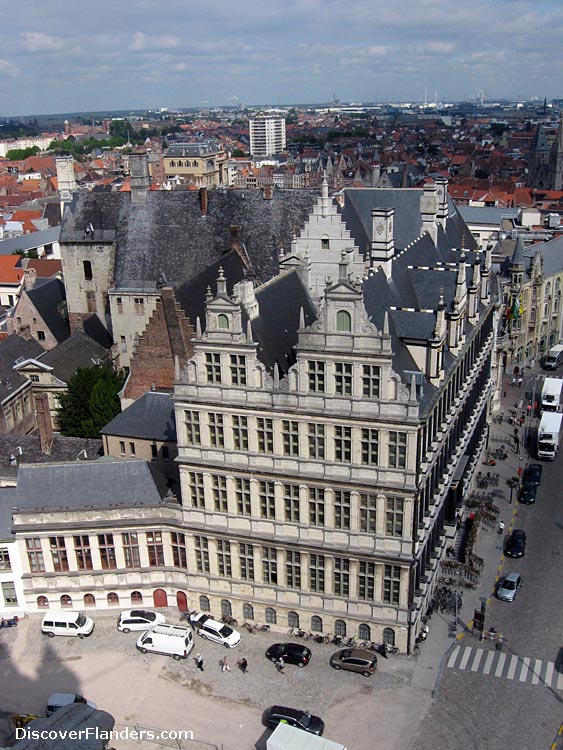 The backside of the Town Hall of Ghent, as viewed from the Belfry.