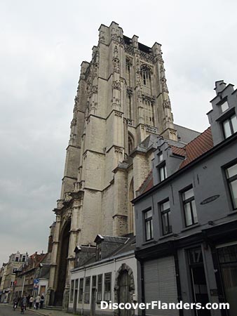 The unfinished tower of Saint James' Church in Antwerp